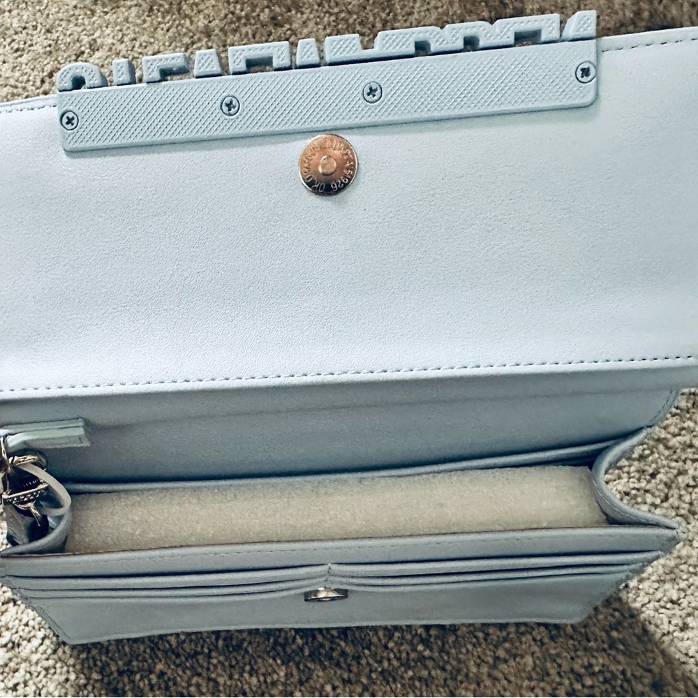 Steve Madden BCabbyy Faux Leather Wristlet Ice Blue - Picture 8 of 10